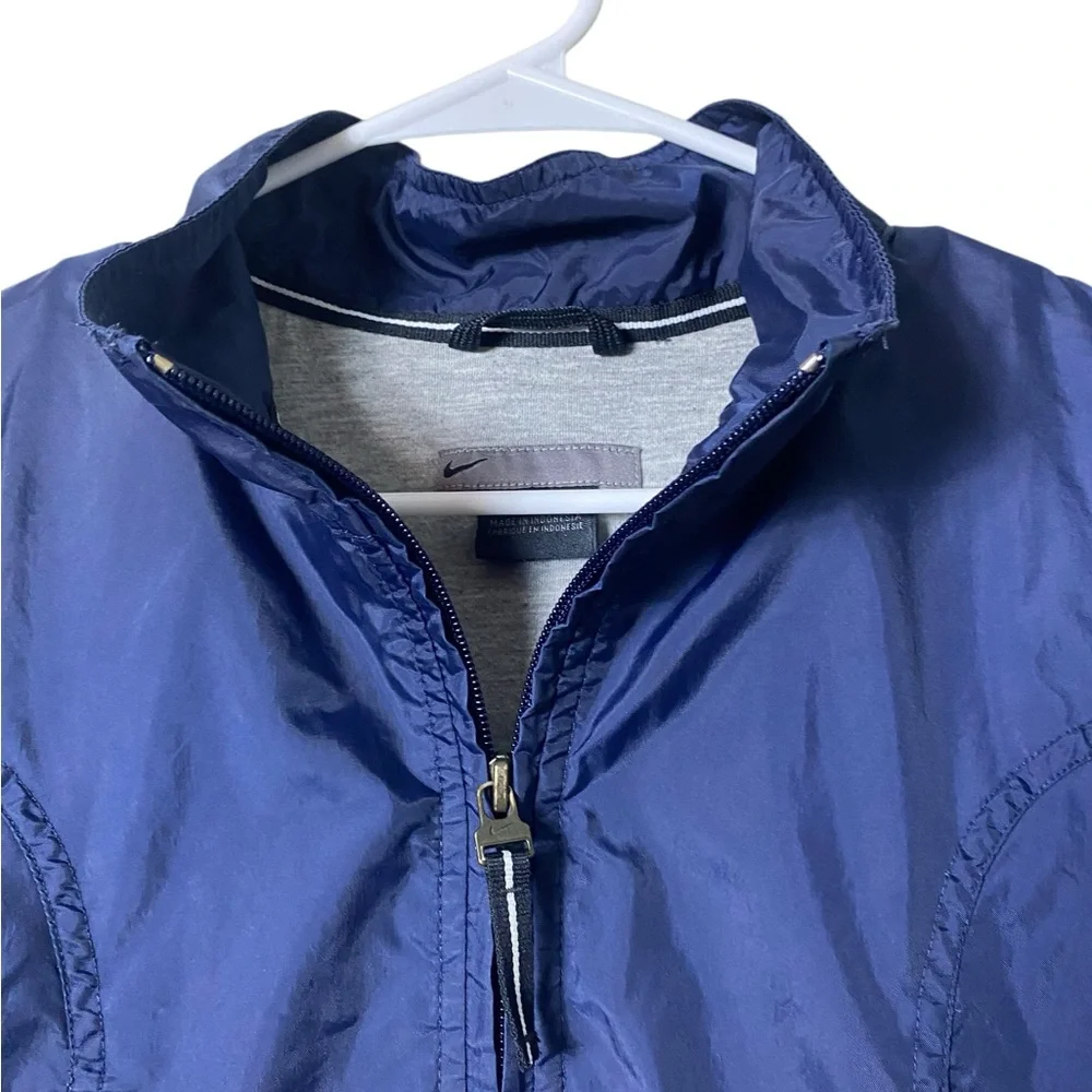 Vintage Nike Windbreaker Track Jacket Hoodie Large Grey Tag Athleisure Y2K‎